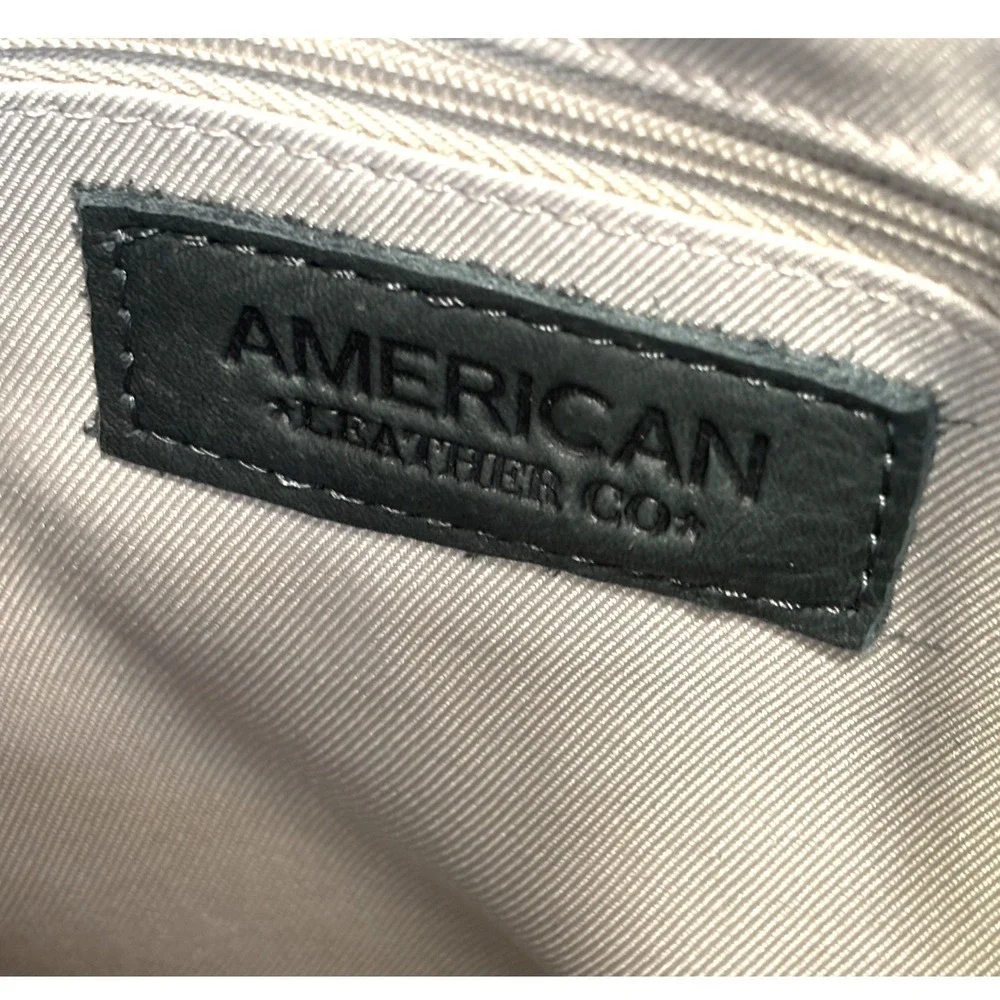 AMERICAN LEATHER CO. Leather Bucket Bag Elton Handbag Hobo Crossbody Green